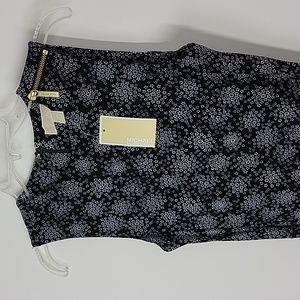 NWT. Michael kors sleeveless floral cropped belted jumpsuit black size xs